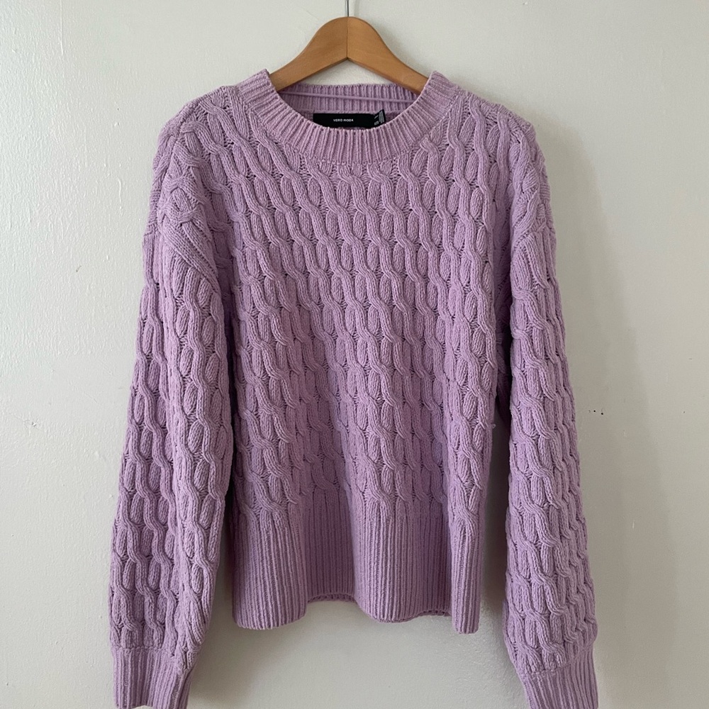 Lavender Cable Knit Sweater